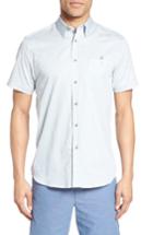 Men's Ted Baker London Munkee Extra Trim Fit Diamond Print Sport Shirt (m) - Blue
