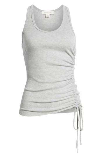 Women's Treasure & Bond Ribbed Side Cinch Tank - Grey