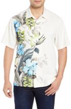 Men's Tommy Bahama Garden Of Hope And Courage Silk Camp Shirt, Size - White