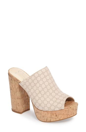 Women's Jessica Simpson Giavanna Open Toe Platform Slide M - Beige