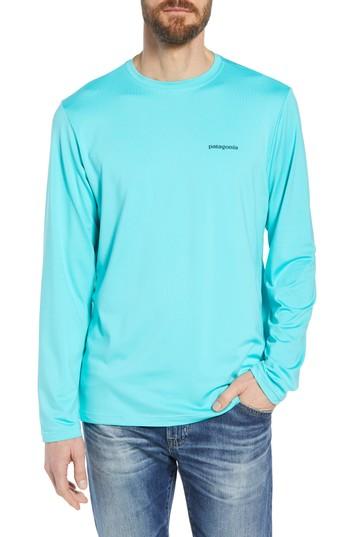 Men's Patagonia Tech Fish Graphic Long Sleeve T-shirt - Blue