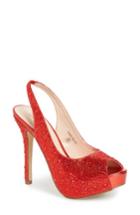 Women's Lauren Lorraine 'candy' Crystal Slingback Pump .5 M - Red