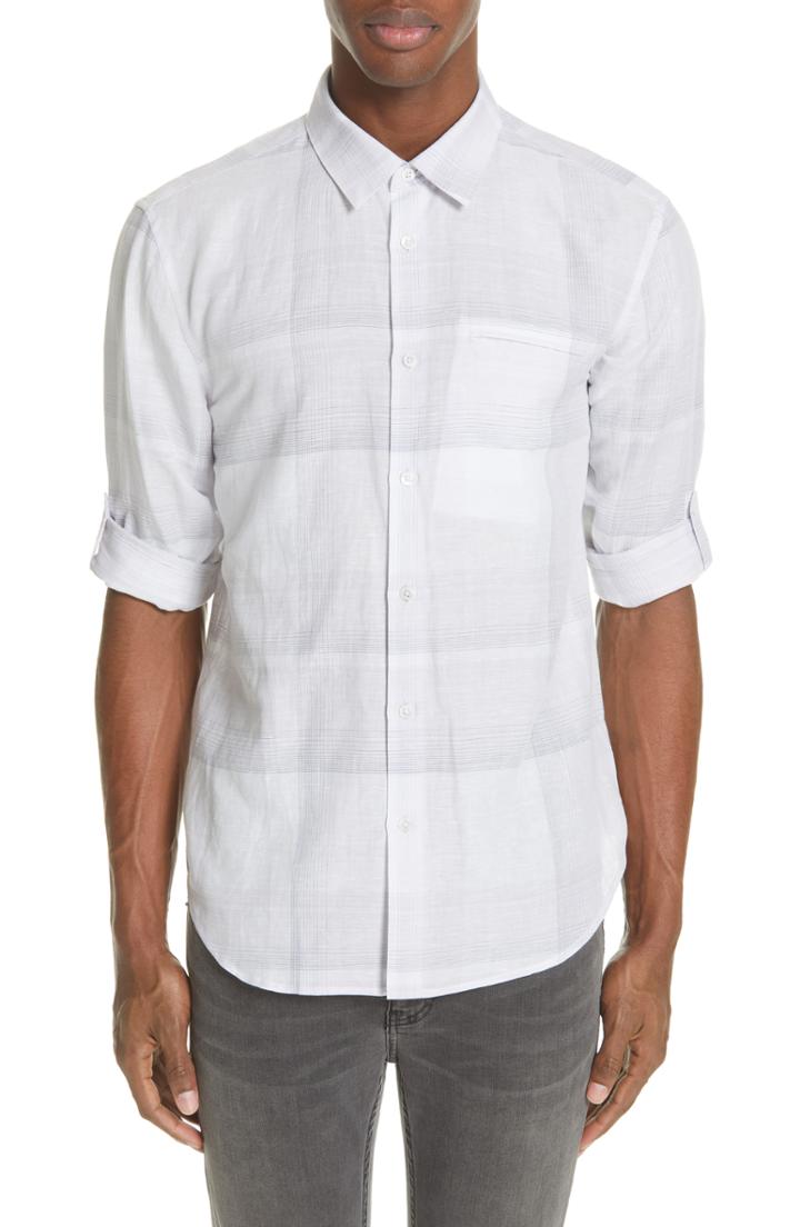 Men's John Varvatos Check Sport Shirt - Blue