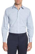 Men's Lorenzo Uomo Trim Fit Plaid Dress Shirt .5 - 36 - Blue