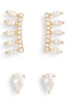 Women's Nordstrom Pave Set Of 2 Pear Marquise Ear Crawlers