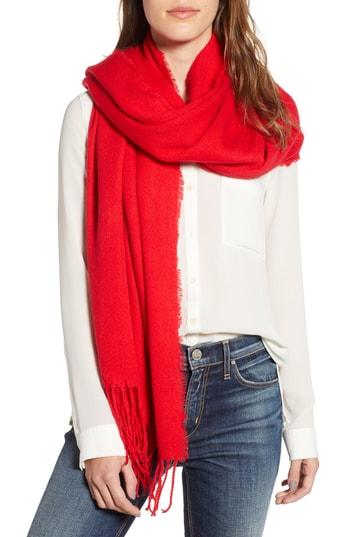 Women's Trouve Solid Scarf, Size - Red