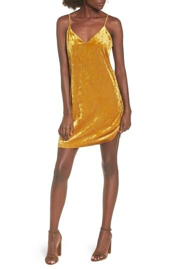 Women's Bp. Velvet Slipdress, Size - Brown