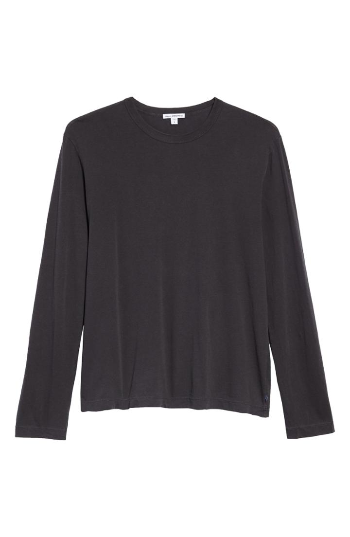 Men's James Perse Long Sleeve Crewneck T-shirt (xs) - Brown