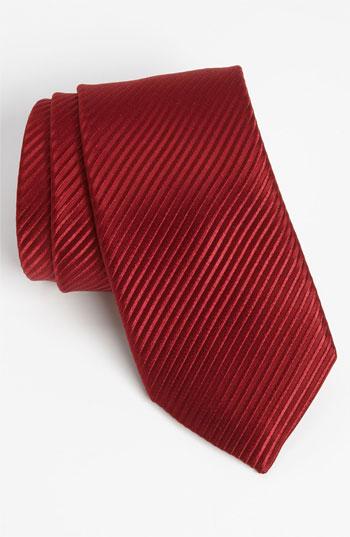 Men's David Donahue Woven Silk Tie, Size - Burgundy