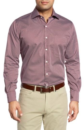 Men's Peter Millar Single Flame Regular Fit Sport Shirt - Burgundy