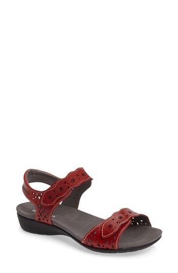 Women's Romika 'tahiti 03' Quarter Strap Sandal -6.5us / 37eu - Red