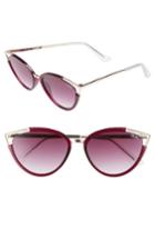 Women's Quay Australia Hearsay 65mm Cat Eye Sunglasses - Red/ Purple