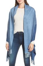 Women's Nordstrom Collection Tricolor Cashmere Wrap, Size - Blue