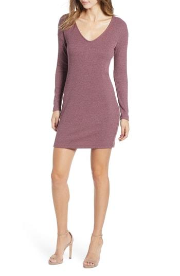 Women's Socialite Twist Back Ribbed Dress - Purple