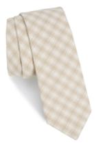 Men's The Tie Bar Mesh Plaid Cotton Tie, Size - Beige