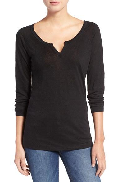 Women's Joe's 'penn' Split Neck Linen Tee