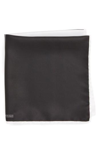 Men's Nordstrom Men's Shop Silk Pocket Square, Size - Black