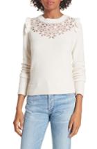 Women's Rebecca Taylor Emilie Embroidered Sweater - Ivory