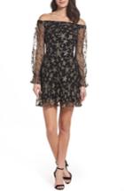 Women's Sam Edelman Off The Shoulder Star Embroidered Dress - Black