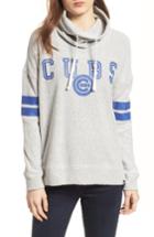 Women's '47 Offsides Chicago Cubs Funnel Neck Sweatshirt - Grey