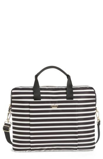 Kate Spade New York Stripe Nylon Commuter Bag - Black