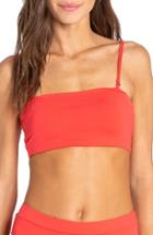 Women's Billabong Sol Searcher Bandeau Bikini Top - Red