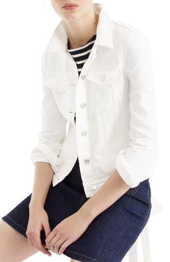 Women's J.crew White Denim Jacket, Size - White