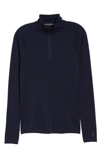 Men's Smartwool Merino 250 Base Layer Quarter Zip Pullover, Size - Blue