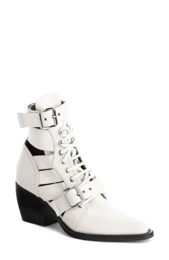 Women's Chloe Rylee Caged Pointy Toe Boot Us / 38eu - White