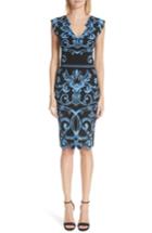 Women's Versace Scroll Pattern Body-con Dress Us / 50 It - Blue