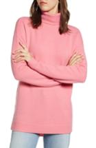Women's Halogen Turtleneck Wool Blend Tunic Sweater - Pink