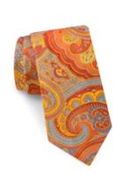 Men's Ted Baker London Elegant Paisley Silk Tie, Size - Orange