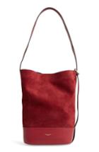Rag & Bone Walker Sling Suede Bucket Bag - Red