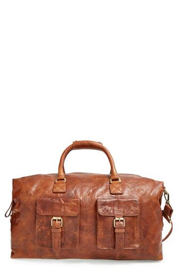 Men's Rawlings 'rugged' Leather Duffel Bag - Brown