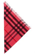 Women's Burberry Mega Check Cashmere Scarf, Size - Pink
