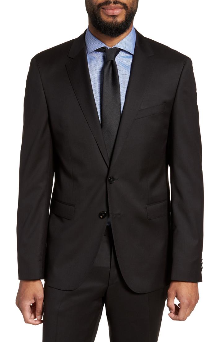 Men's Boss Ryan Cyl Extra Trim Fit Solid Wool Sport Coat S - Black