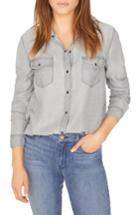 Women's Sanctuary Grey Tencel Work Shirt - Grey