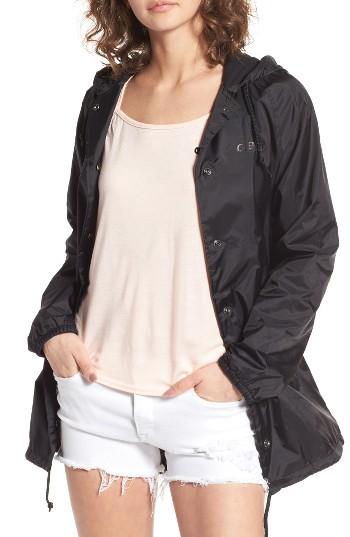 Women's Obey O.b.e.y. Hooded Coach's Jacket, Size - Black