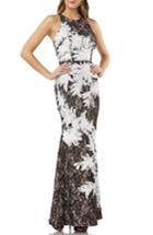 Women's Js Collections Soutache Embroidered Lace Halter Gown - Black