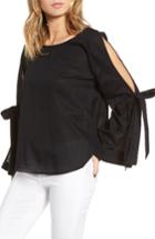 Women's Bp. Tie Sleeve Blouse - Black