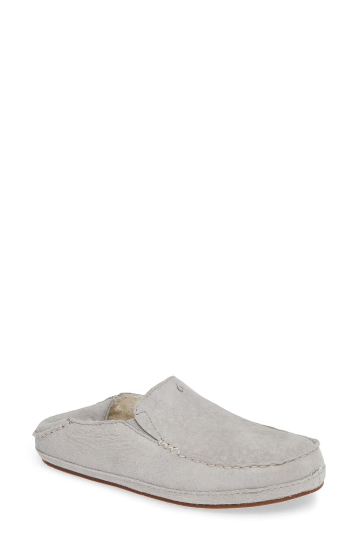Women's Olukai Nohea Nubuck Slipper M - Grey