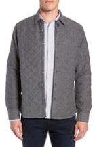 Men's Stone Rose Trim Fit Quilted Shirt Jacket - Grey
