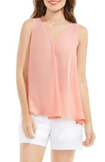 Women's Vince Camuto Pleat Front A-line Blouse - Coral
