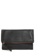 Sole Society Rifkie Faux Leather Foldover Clutch - Black