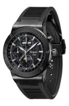 Men's Salvatore Ferragamo F-80 Limited Edition Automatic Chronograph Rubber Strap Watch, 44mm