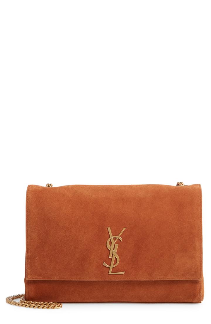 Saint Laurent Kate Reversible Leather Shoulder Bag - Brown