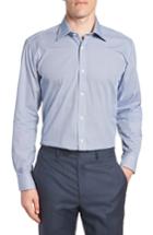 Men's Ted Baker London Trafalf Trim Fit Print Dress Shirt .5 - 32/33 - Blue