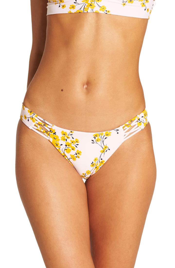 Women's Billabong Sol Dawn Tropic Cheeky Bikini Bottoms - Pink