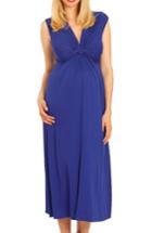 Women's Angel Maternity Knot Front Maternity Dress - Blue