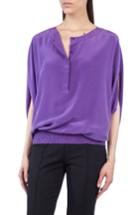 Women's Akris Punto Batwing Silk Blouse - Purple